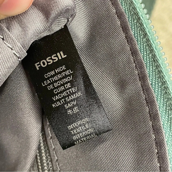 NWT FOSSIL FOSSIL Tessa Misty Jade Leather Cowhide Crossbody Bag - Picture 7 of 13